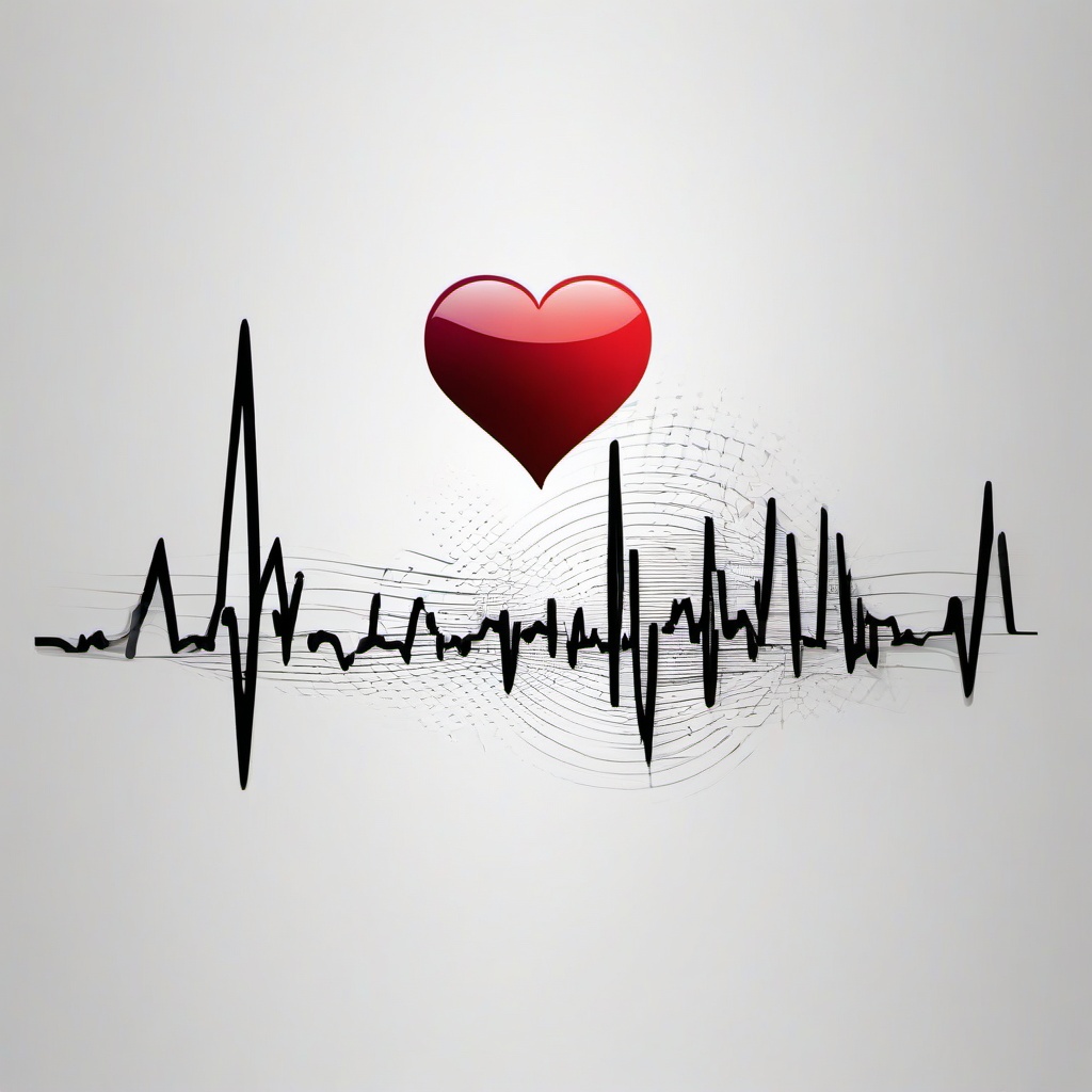 Best Heartbeat Tattoo - Explore top-notch heartbeat tattoo designs that stand out for their creativity and visual impact.  simple vector color tattoo,minimal,white background