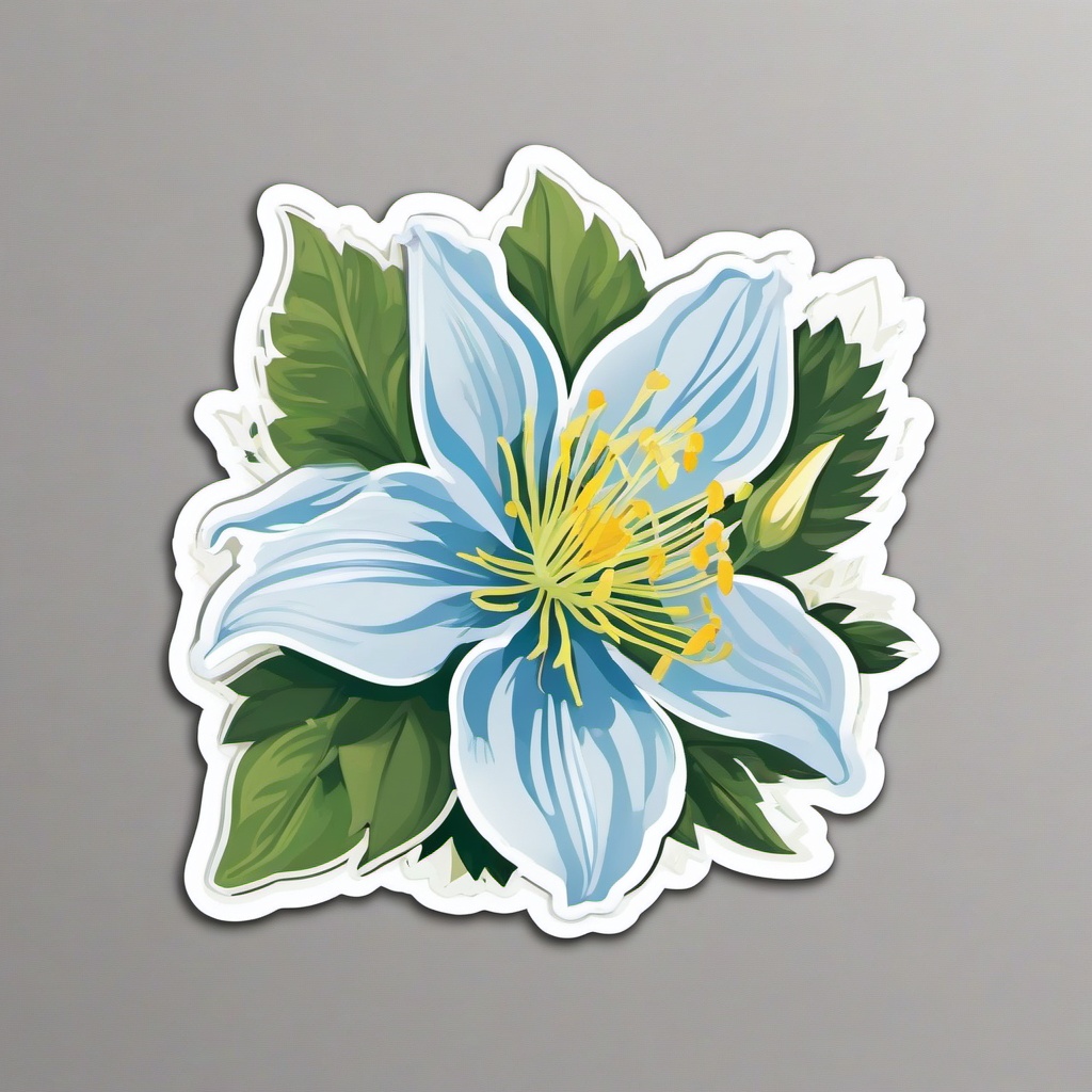 Columbine Sticker - Celebrate the unique and spurred blooms of columbines with this whimsical sticker, , sticker vector art, minimalist design