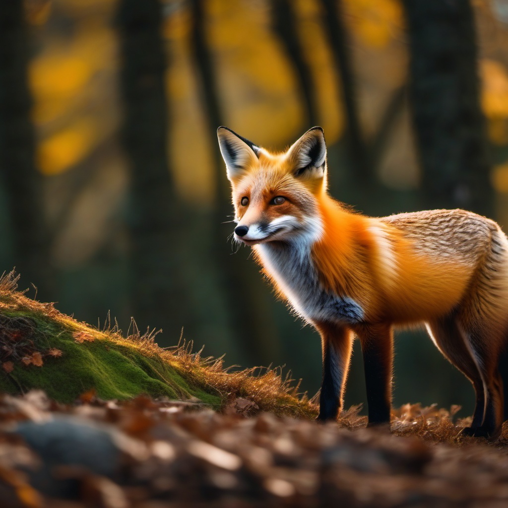 Cute Red Fox Exploring a Woodland Retreat 8k, cinematic, vivid colors