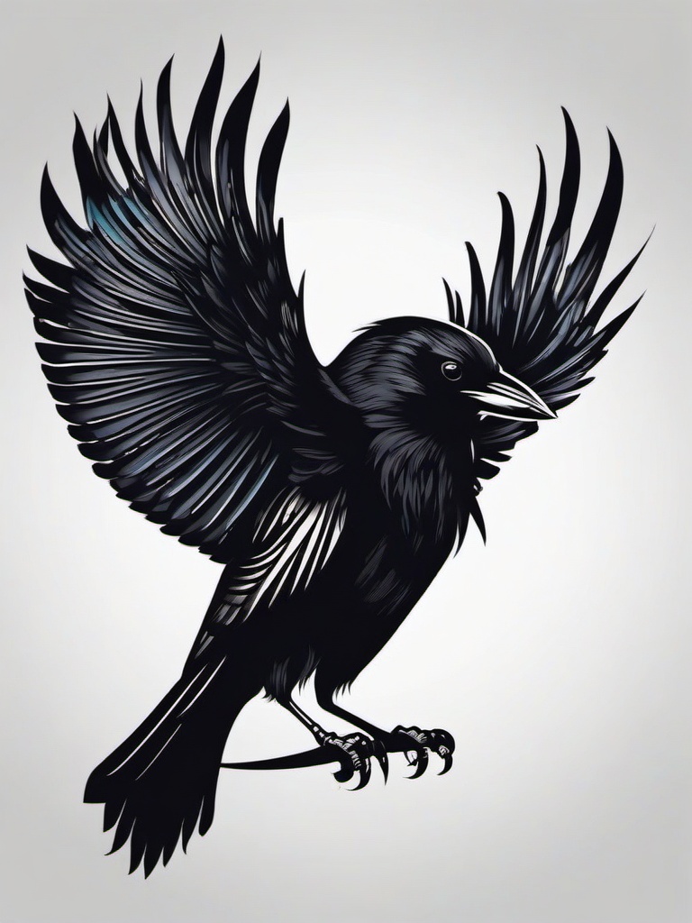 awesome crow tattoos  simple vector color tattoo