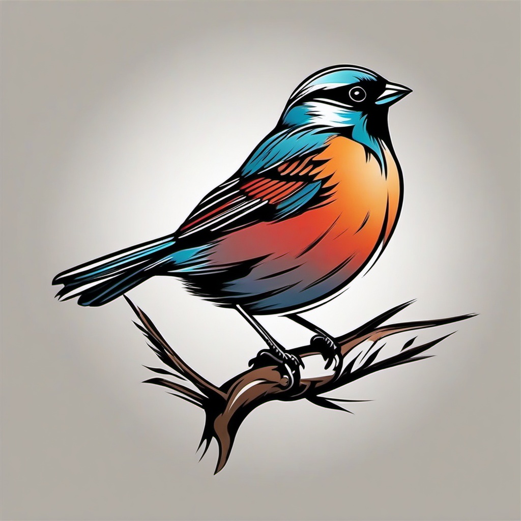 sparrow tattoo pictures  minimalist color tattoo, vector