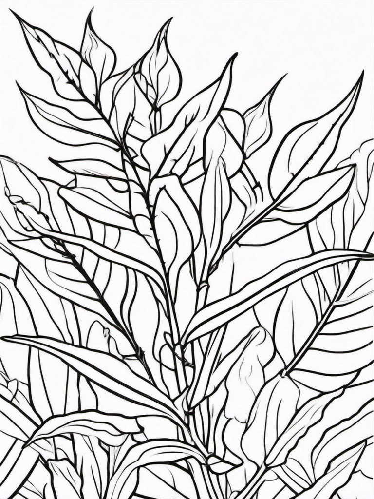 Plant Coloring Pages - Plant with thorns  simple coloring pages