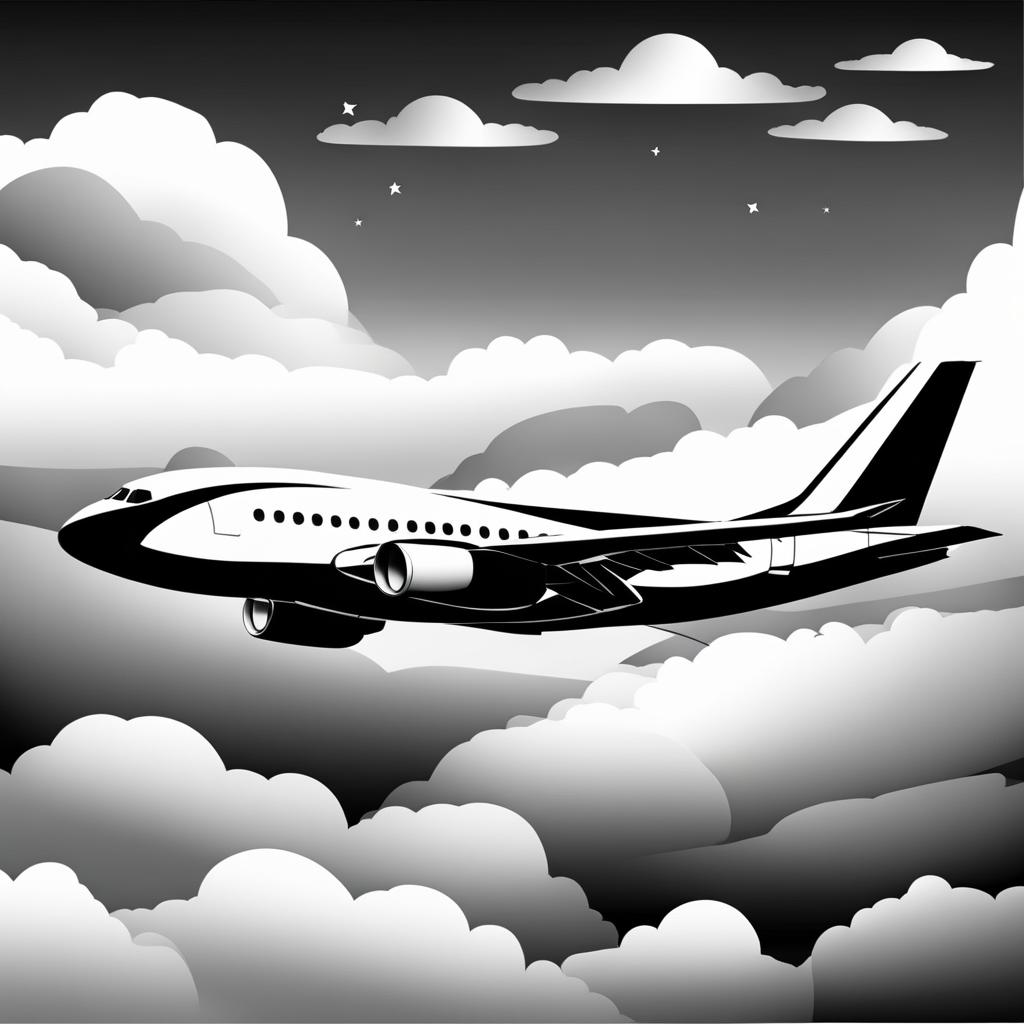 airplane clipart black and white - soaring through the skies. 