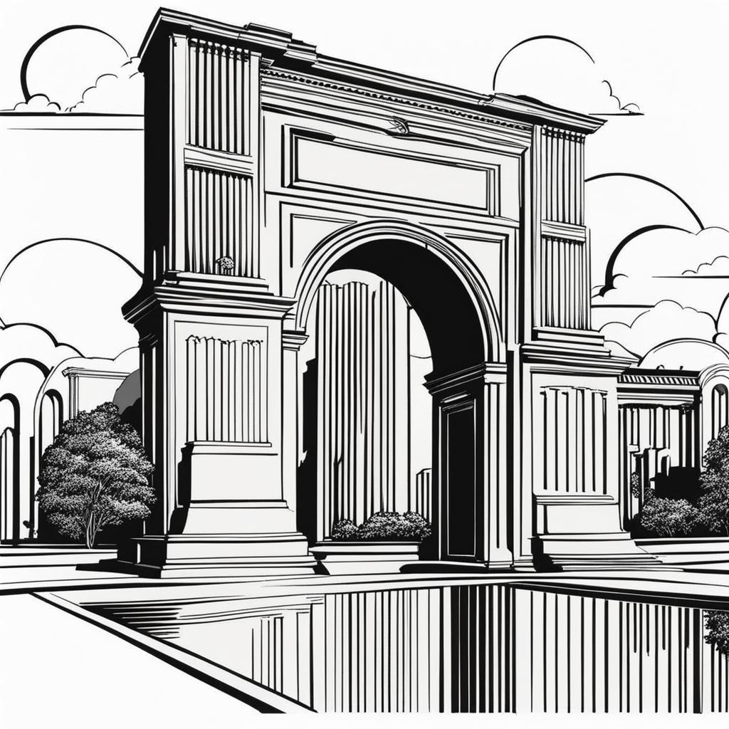 rainbow clipart black and white - featuring its iconic arch. 