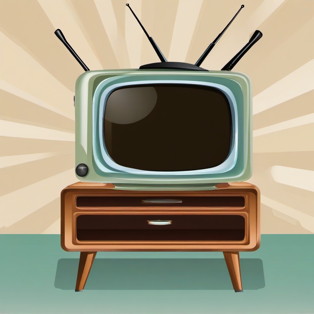 Television clipart - TV with antennas  clipart