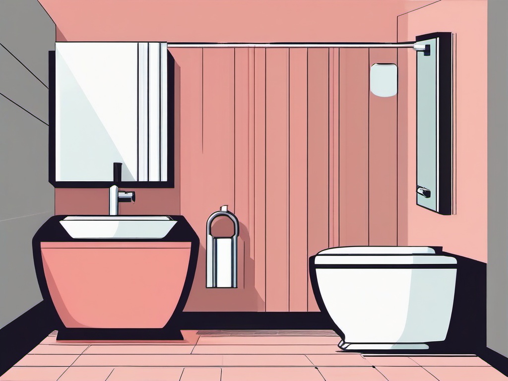 Toilet clipart - simple bathroom setup with a toilet and sink  color,minimalist,vector clipart