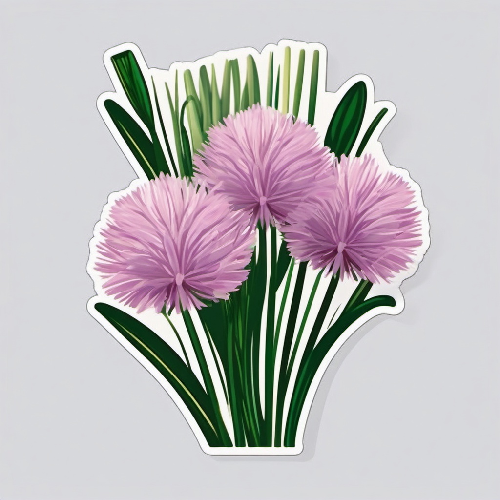 Chives Sticker - Enhance the flavors of your dishes with the mild onion taste of delicate chives, , sticker vector art, minimalist design