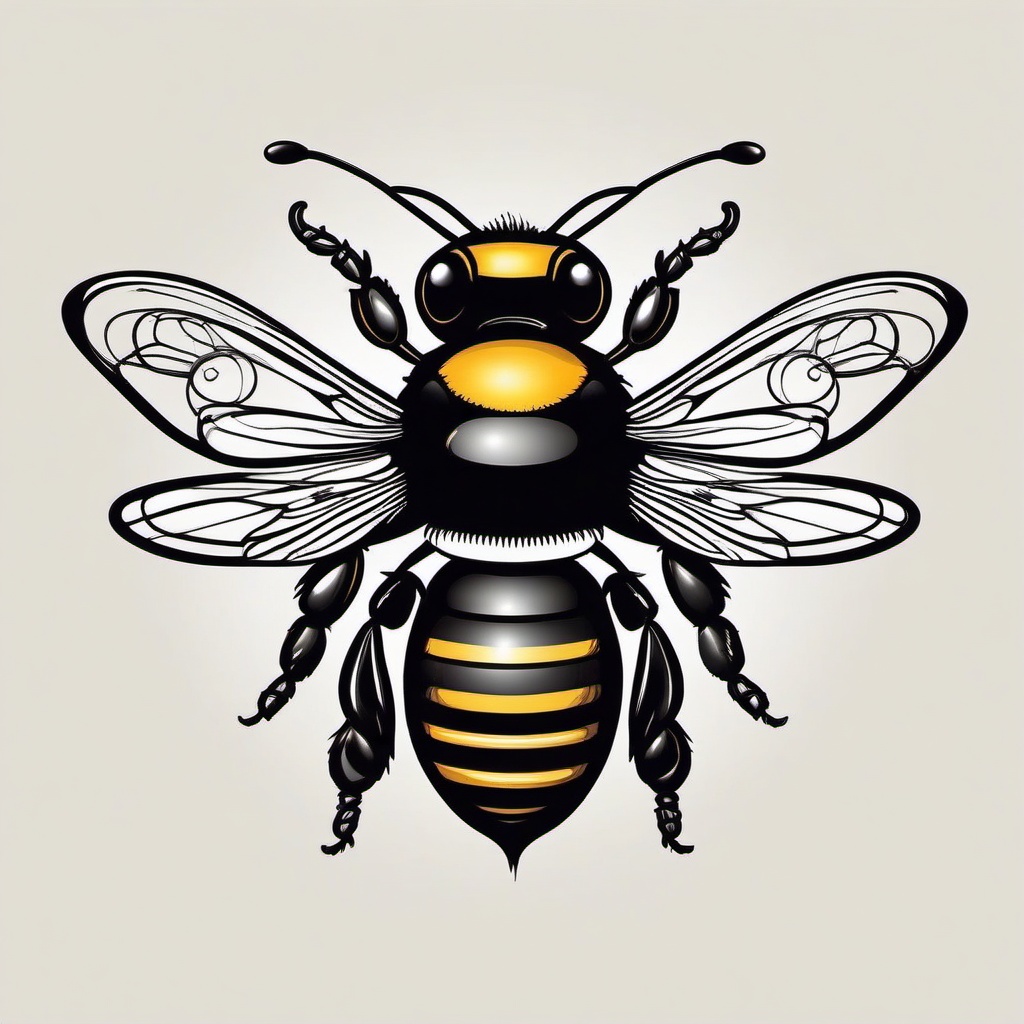 cute bee tattoo  vector tattoo design