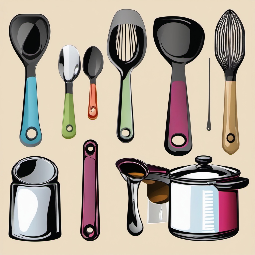 Cooking clipart - measuring cups and spoons  vector clipart