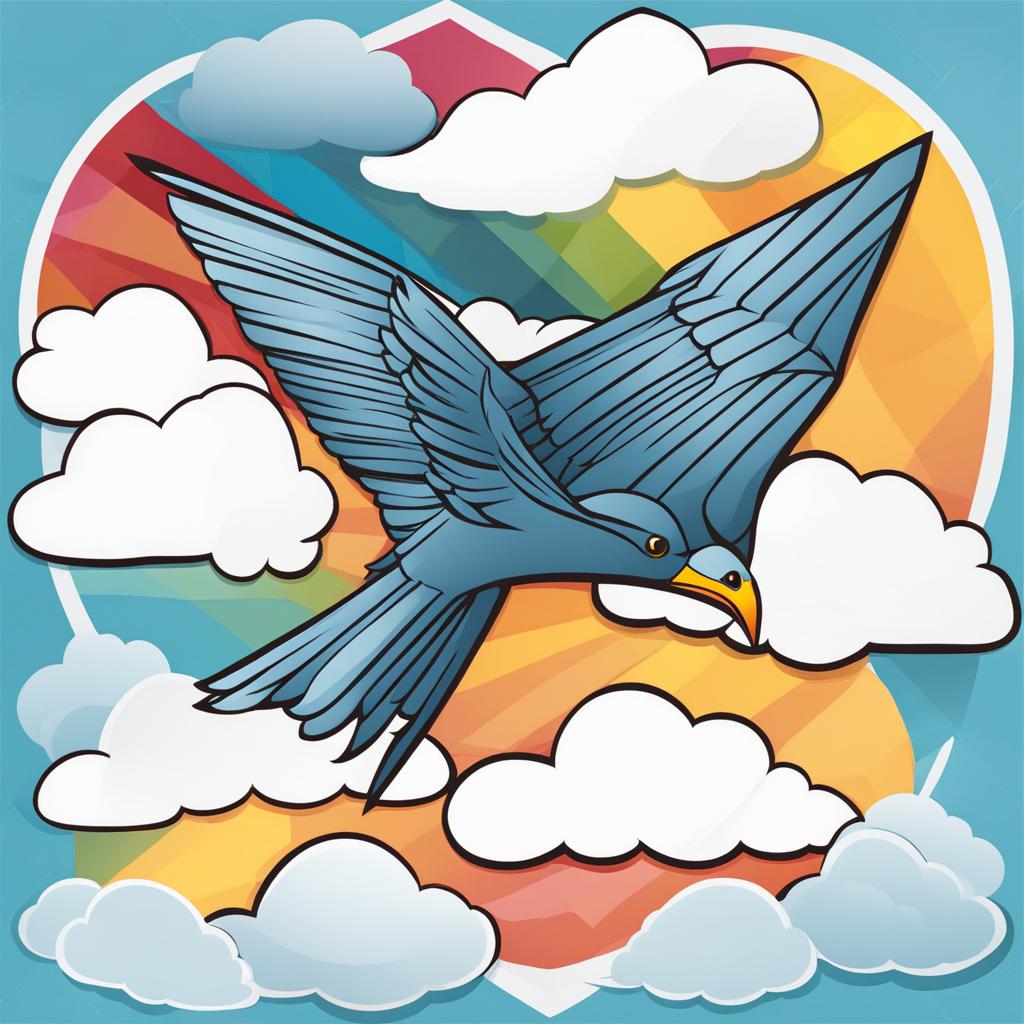 kite clipart - a kite with wings, soaring effortlessly above the clouds 