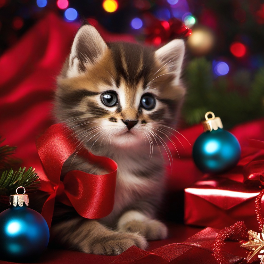 Christmas Background Wallpaper - christmas kitten wallpaper  