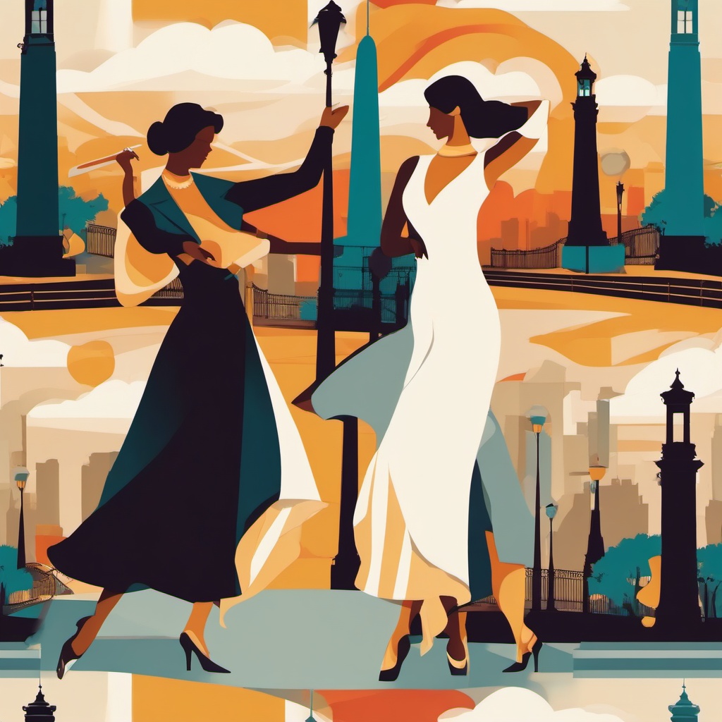 Buenos Aires clipart - Obelisco and Tango dancers in Argentina, ,color clipart vector style