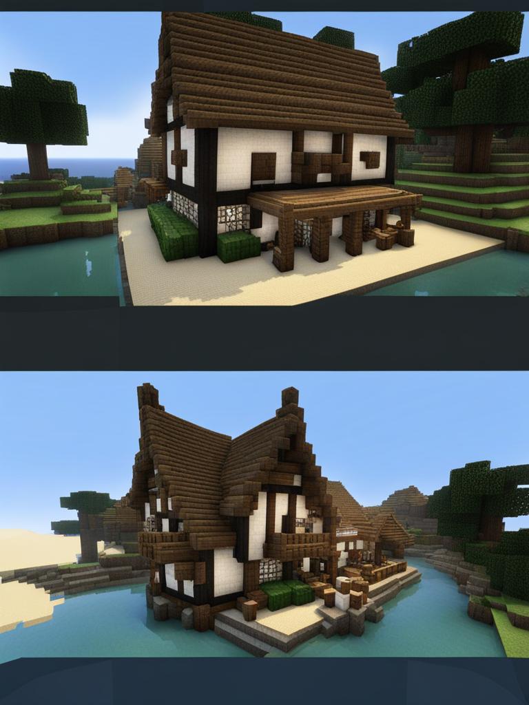 medieval fishing village with seaside cottages - minecraft house design ideas minecraft block style