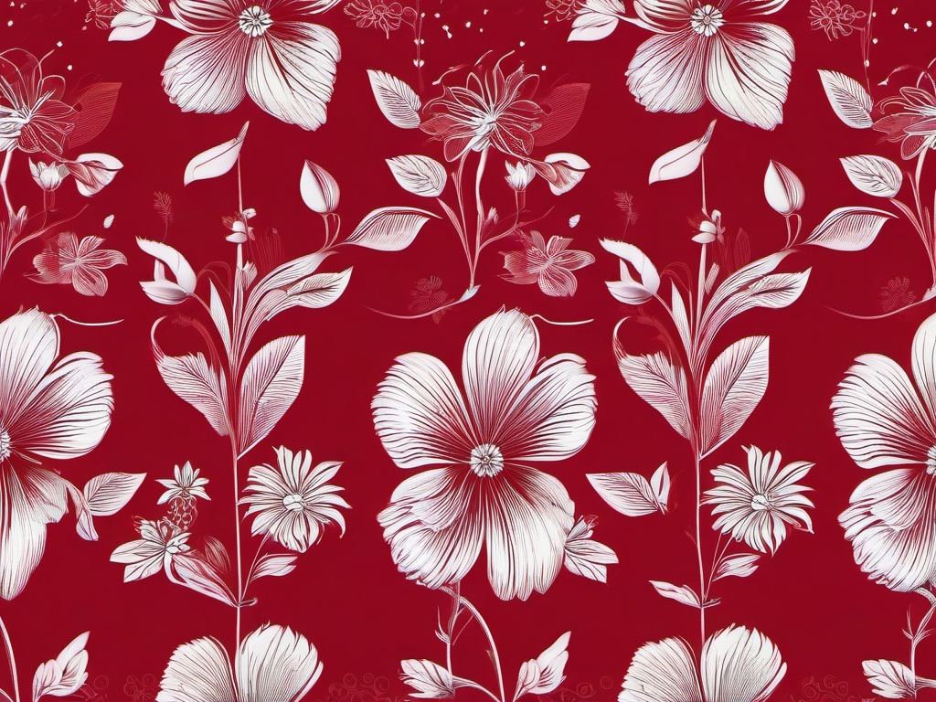 Red Background With Flowers - Bold red with flower details.  background wallpaper