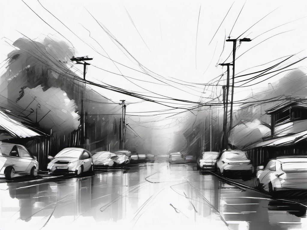 sketch of rainy season  minimal rough sketch scribbles,doodles,black and white