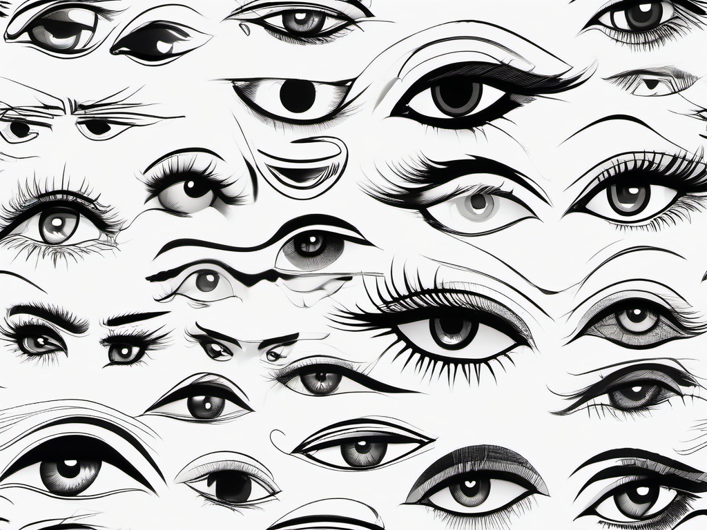 drawing of artistic eyes  minimal rough sketch scribbles,doodles,black and white