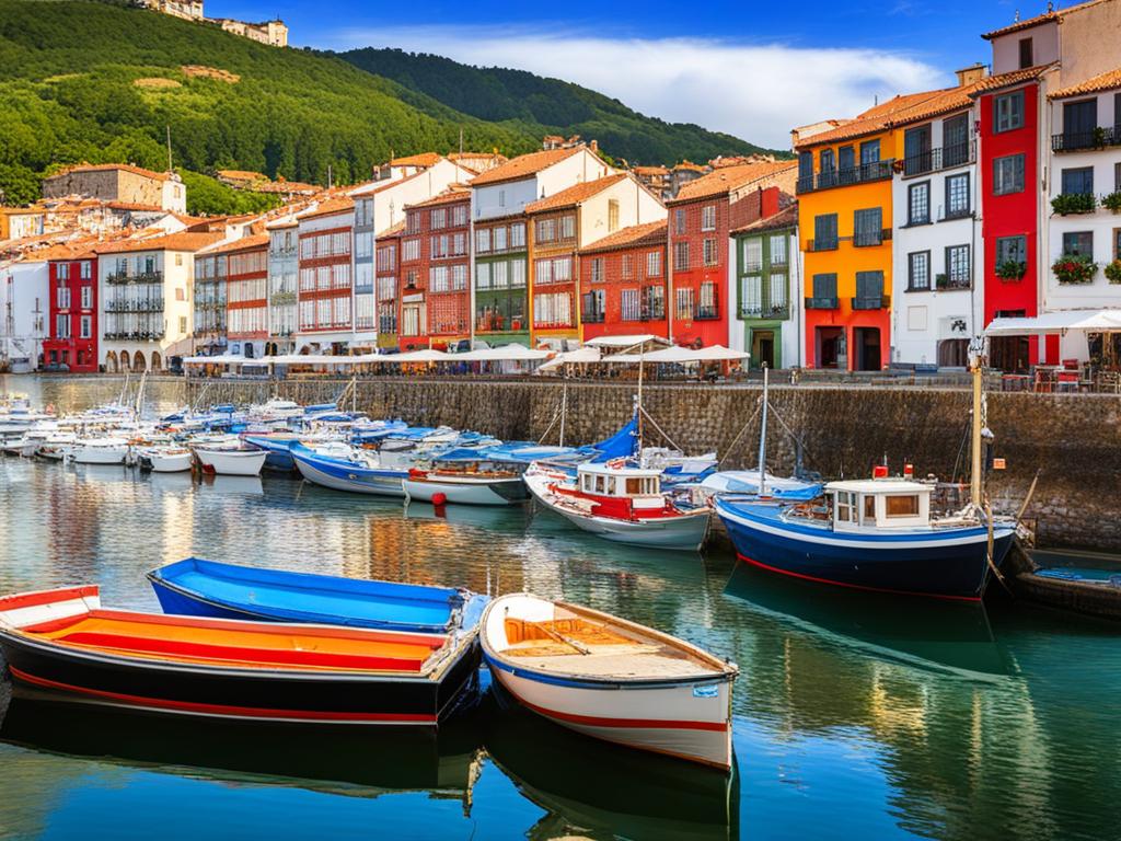 enchanted basque fishing villages - sketch the enchanting basque fishing villages along the coast, where colorful boats line picturesque harbors. 