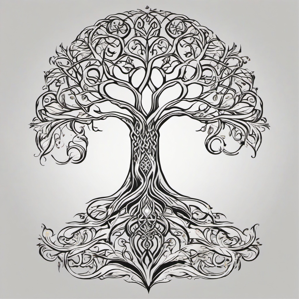 white tree gondor tattoo  simple vector color tattoo