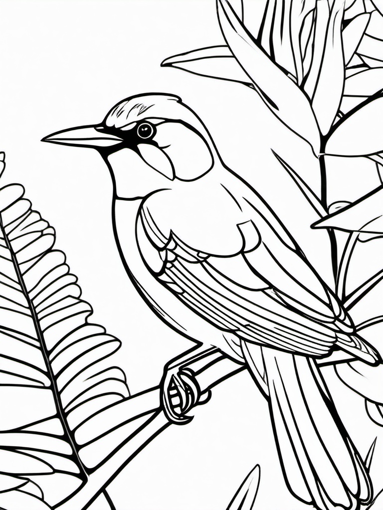 Honeycreeper Coloring Pages - Small Colorful Tropical Bird  minimal black outline printable sheet, coloring page