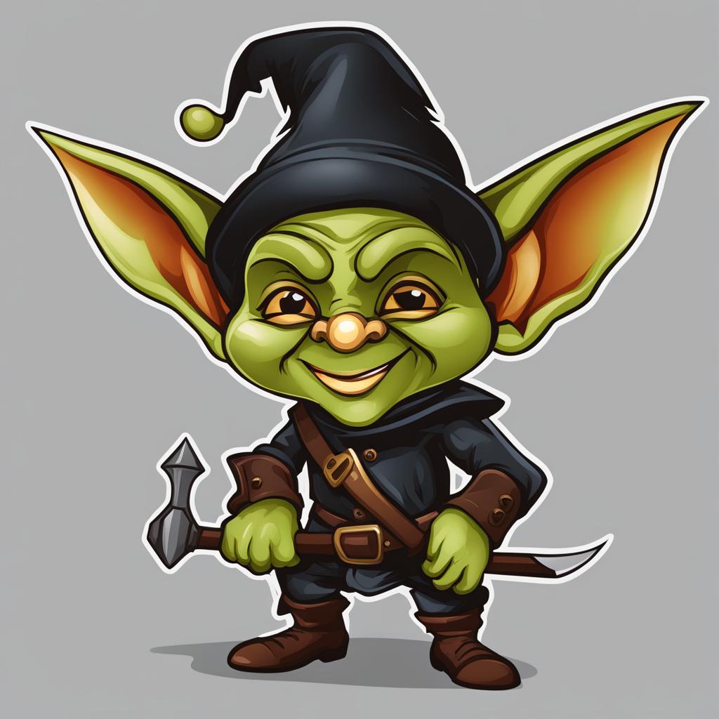 goblin clipart - a mischievous goblin with pointy ears. 