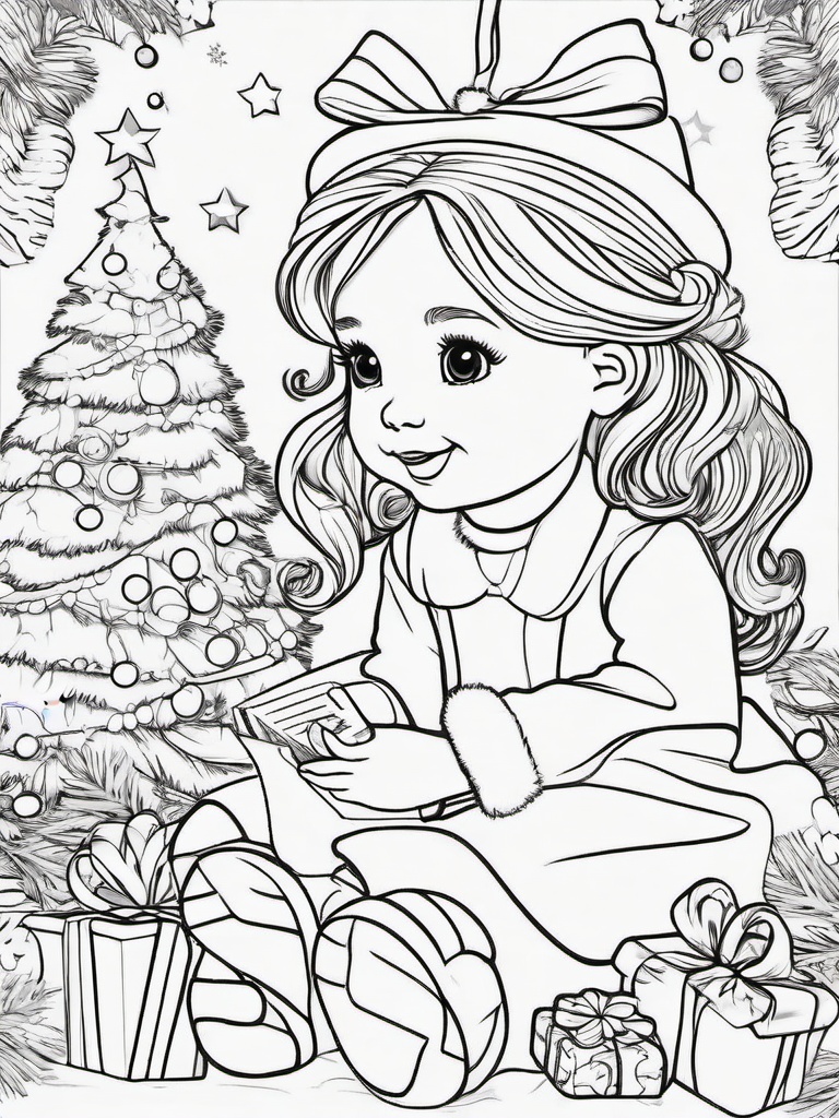 Cute Merry Christmas Coloring Pages  outling,coloring pages,black and whit