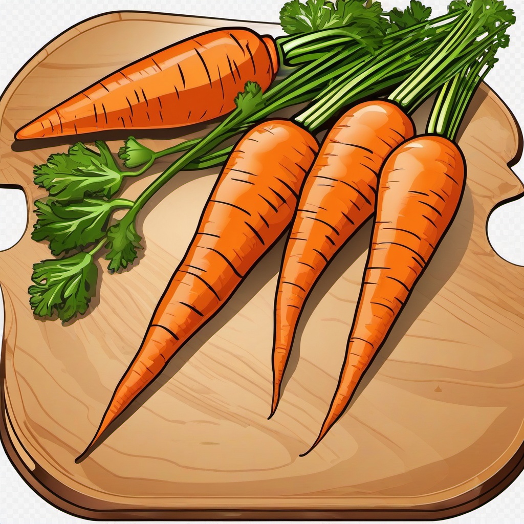 Carrot clipart - carrot on a cutting board  vector clipart