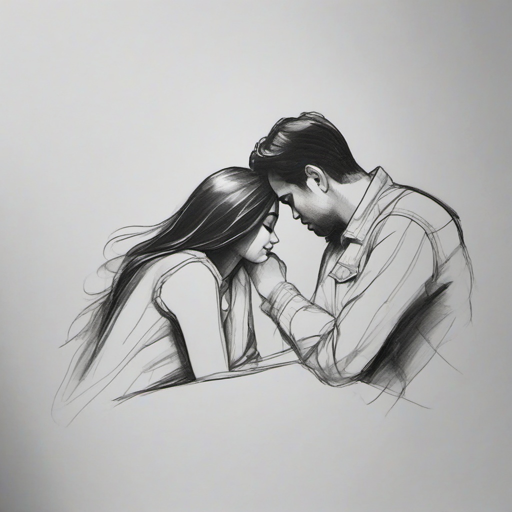 simple pencil sketches of couples in love  minimal rough sketch scribbles,doodles,black and white