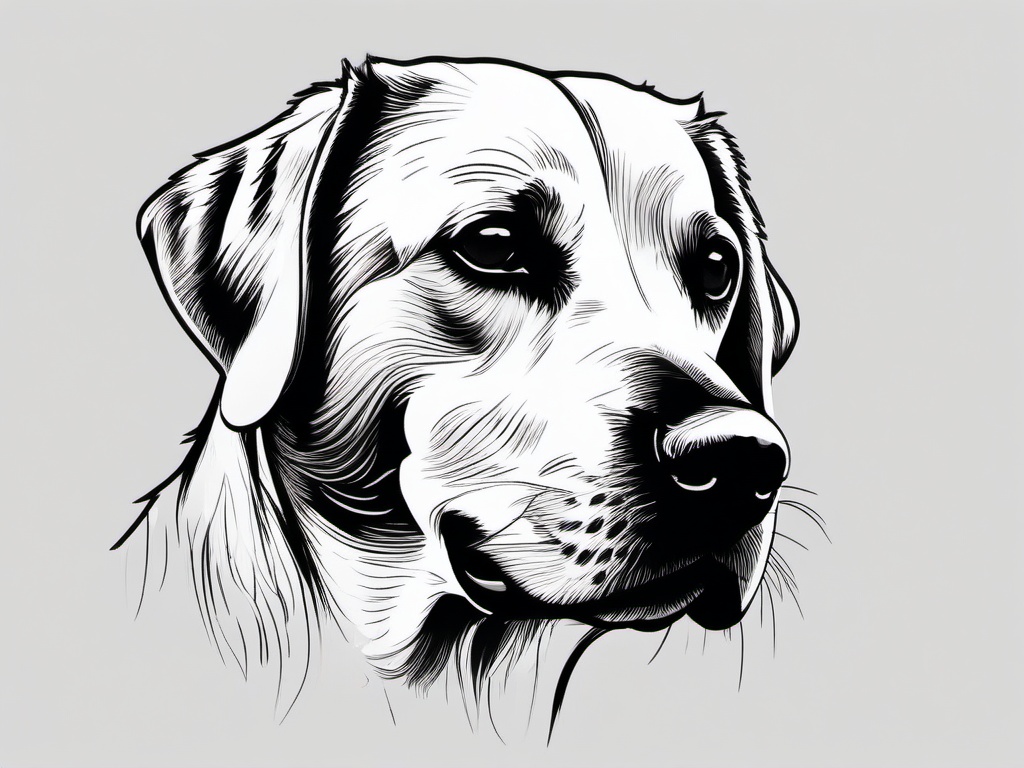 drawing of a labrador  minimal rough scribbles,doodles,black and white