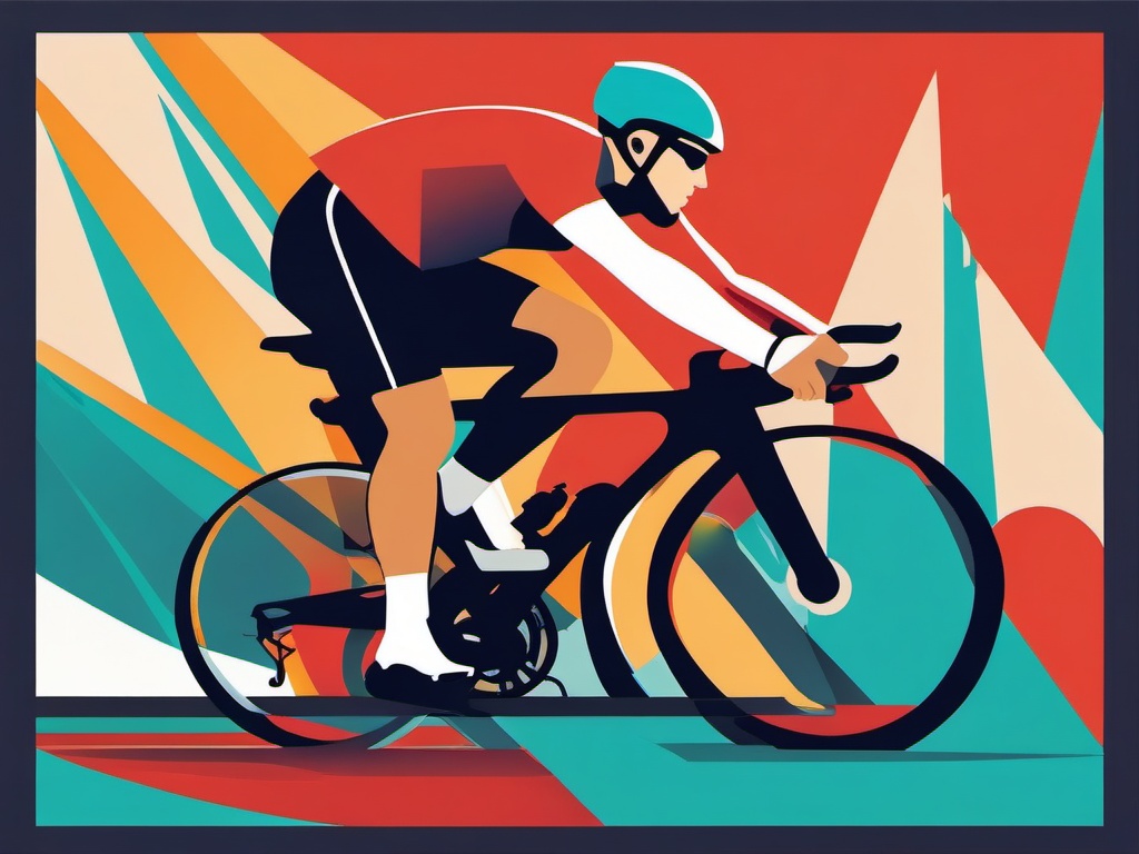 Cyclist in the Race Clipart - A cyclist racing in a competition.  color vector clipart, minimal style