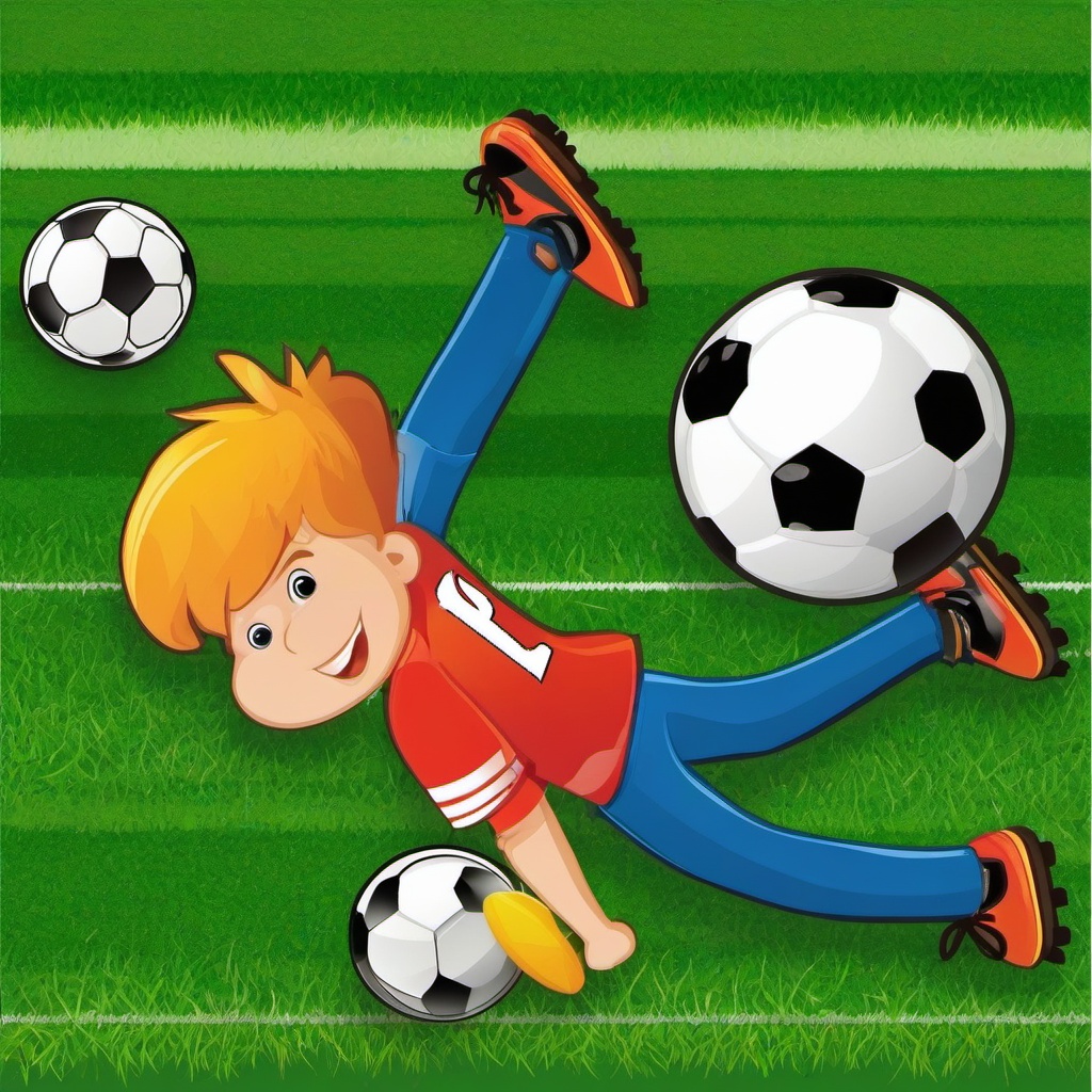 Sport clipart - football on the grass  vector clipart