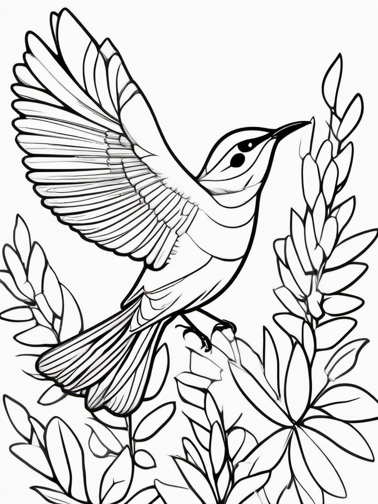 Martlet Coloring Pages - Small Swift Flying Bird  minimal black outline printable sheet, coloring page