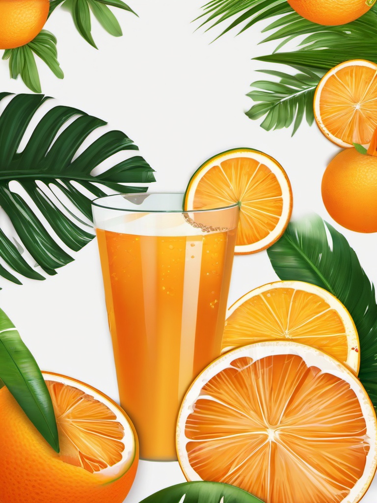 Orange clipart - orange with a tropical drink  clipart