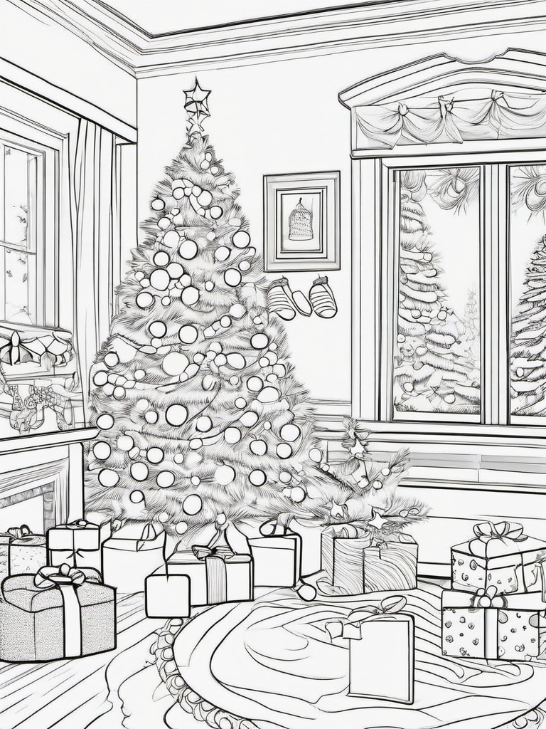 Christmas To Color Pictures  outling,coloring pages,black and whit