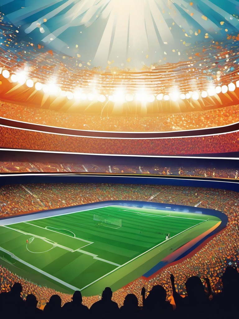 Football Background - Stadium Action During the Big Game, Roaring Crowds and Glory  intricate patterns, splash art, wallpaper art