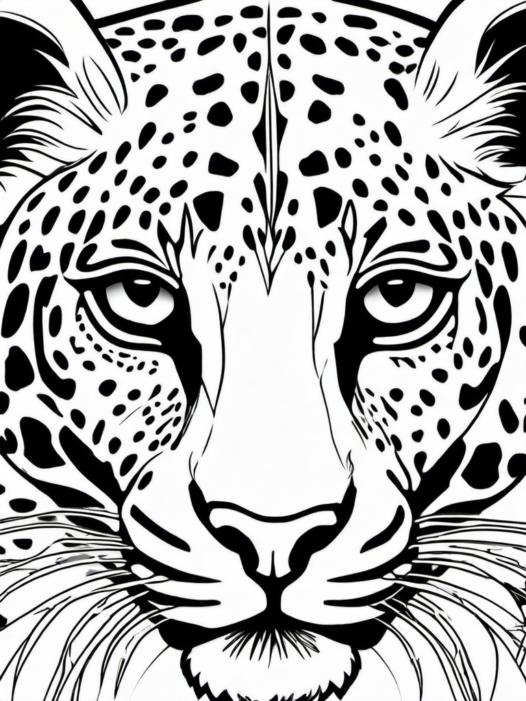 Leopard Coloring Pages - Stealthy Spotted Jungle Predator  black outline printable coloring page