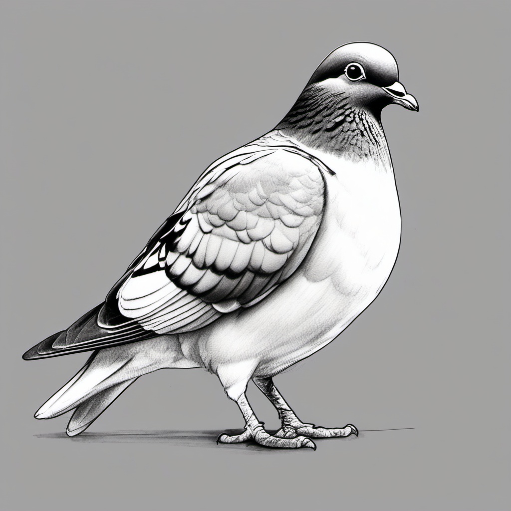 pencil sketch of pigeon  minimal rough sketch scribbles,doodles,black and white