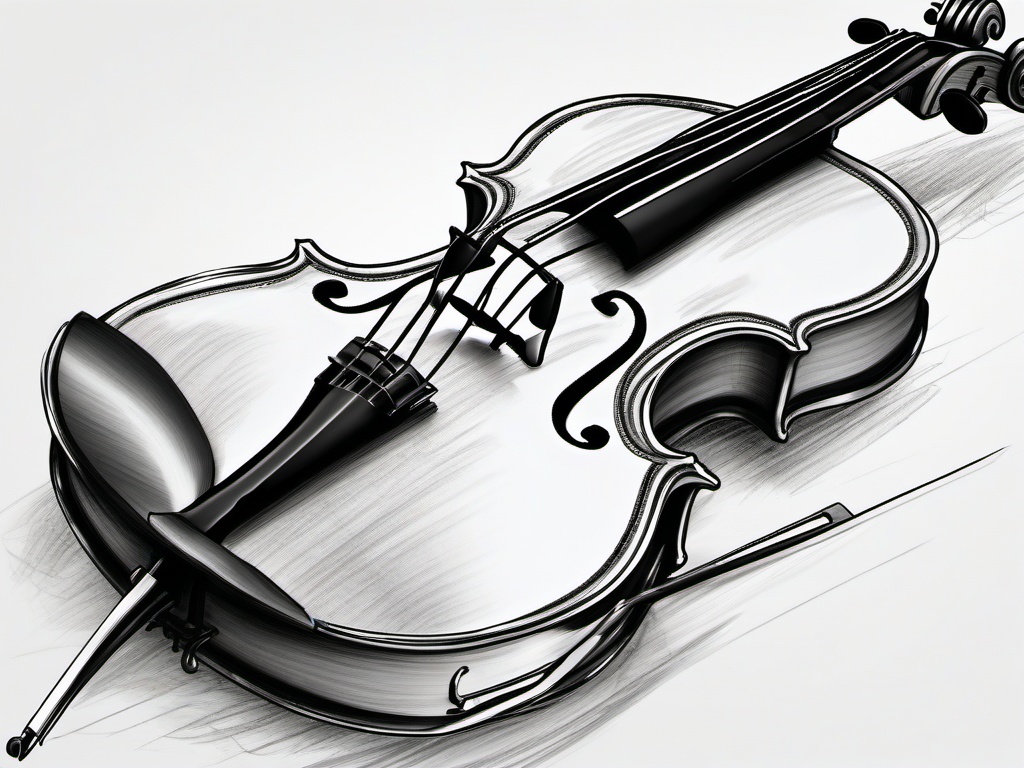 sketch of violin  minimal rough sketch scribbles,doodles,black and white