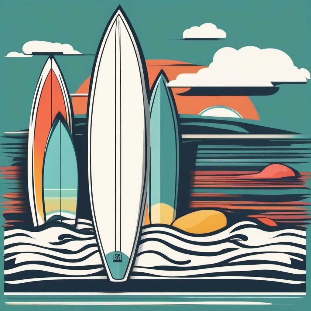 Surfboard Clipart - A surfboard ready for the waves.  color vector clipart, minimal style