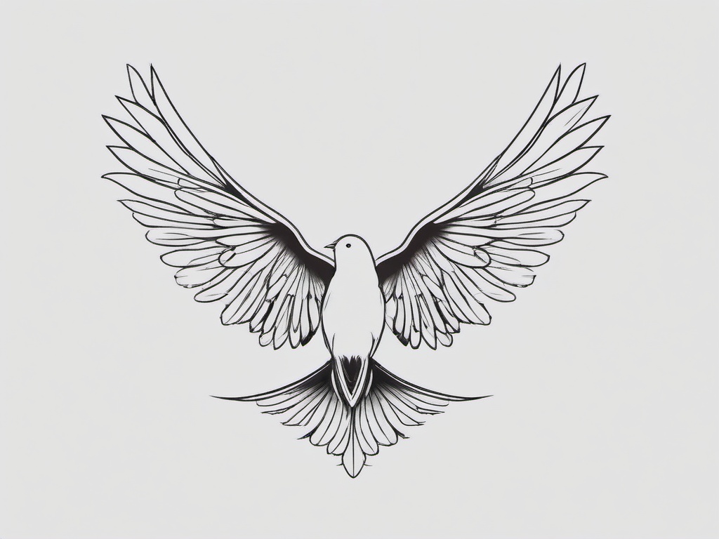 Tattoo Three Little Birds - Design featuring three birds  minimalist tattoo design, white background