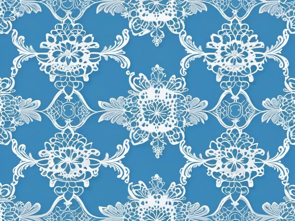 Background Blue And White-Light blue background with white floral lace details  background wallpaper