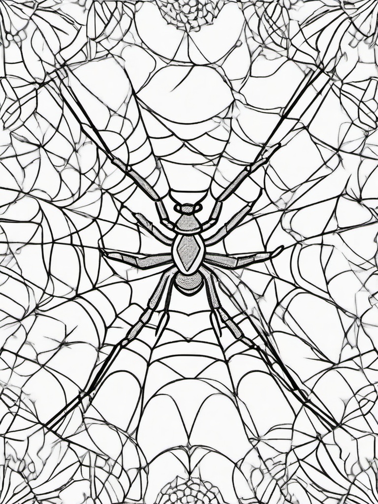 Bug Coloring Pages - Spider spinning a delicate web  simple coloring pages