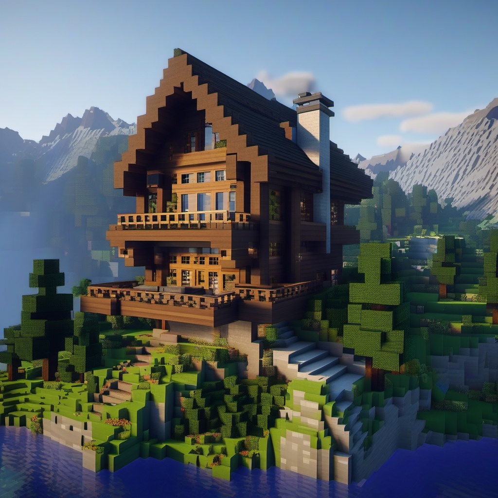 mountain retreat perched high on snowy peaks - minecraft house design ideas minecraft block style