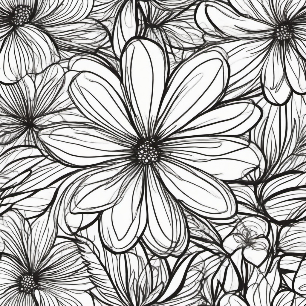 cute drawing of flower  minimal rough scribbles,doodles,black and white