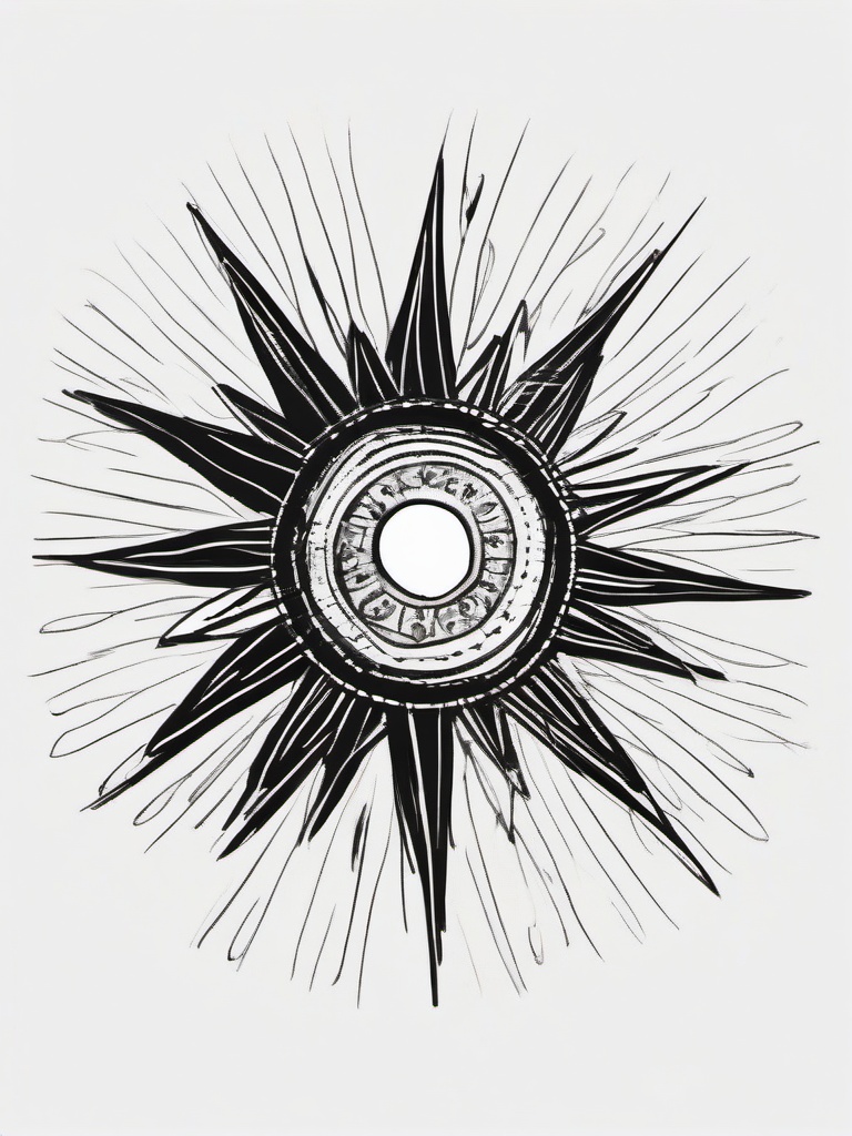 sketch of a sun  minimal rough sketch scribbles,doodles,black and white