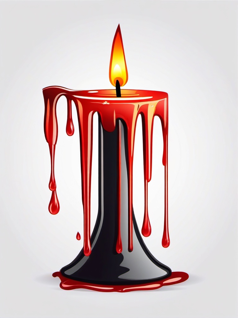 Candle clipart - Candle melting with wax dripping.  vector style illustration, white background