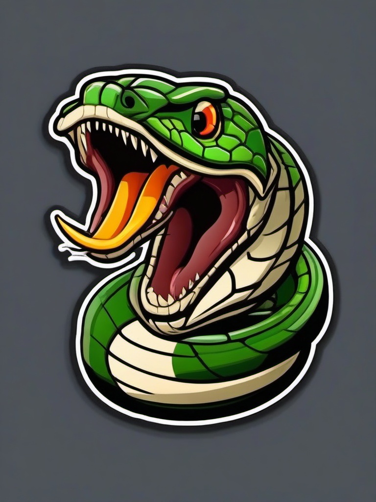 Viper cartoon - venomous snake  cartoon sticker style