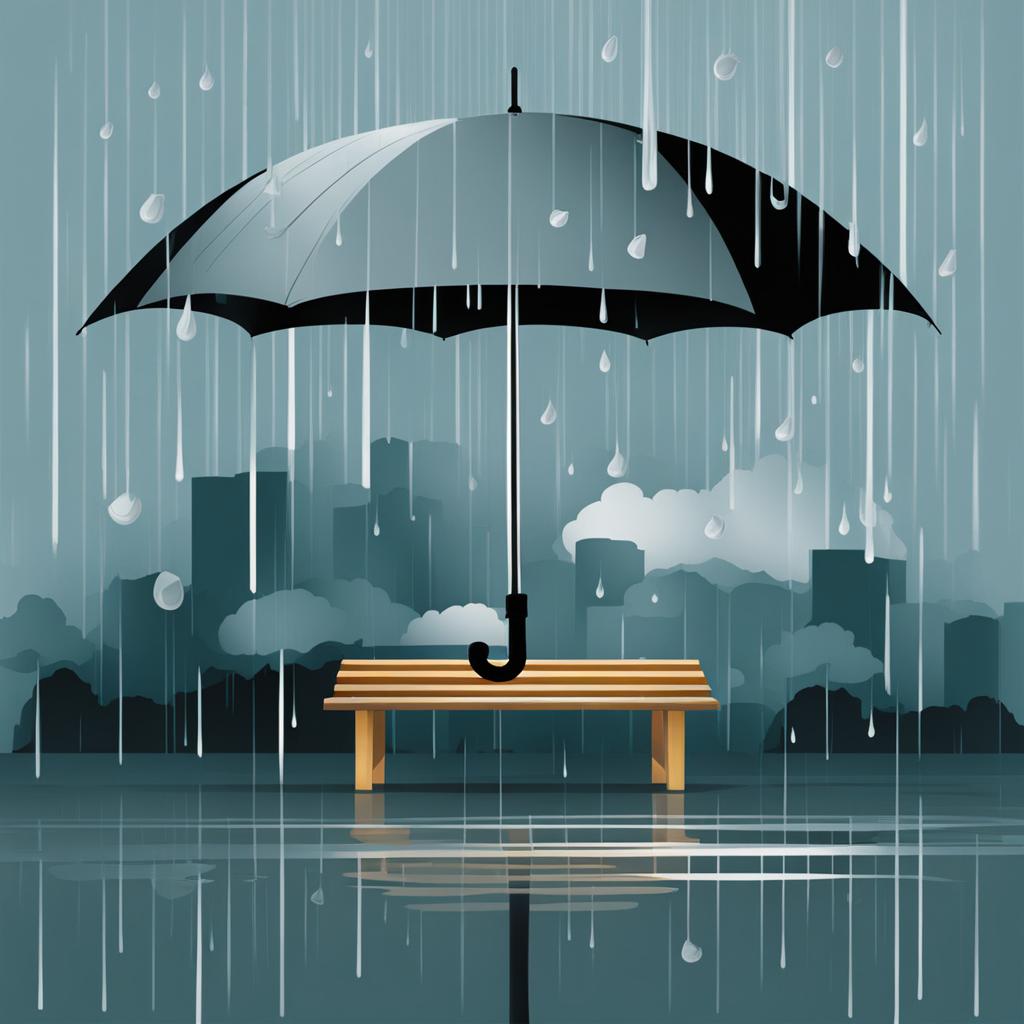 umbrella clipart: sheltering from a sudden rain shower. 