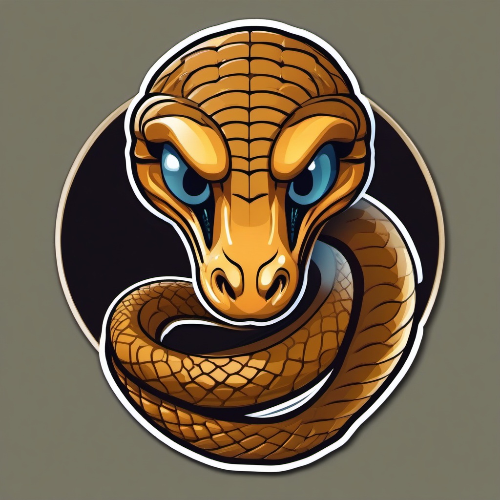 False Cobra cartoon - hooded, harmless snake that mimics a cobra  cartoon sticker style