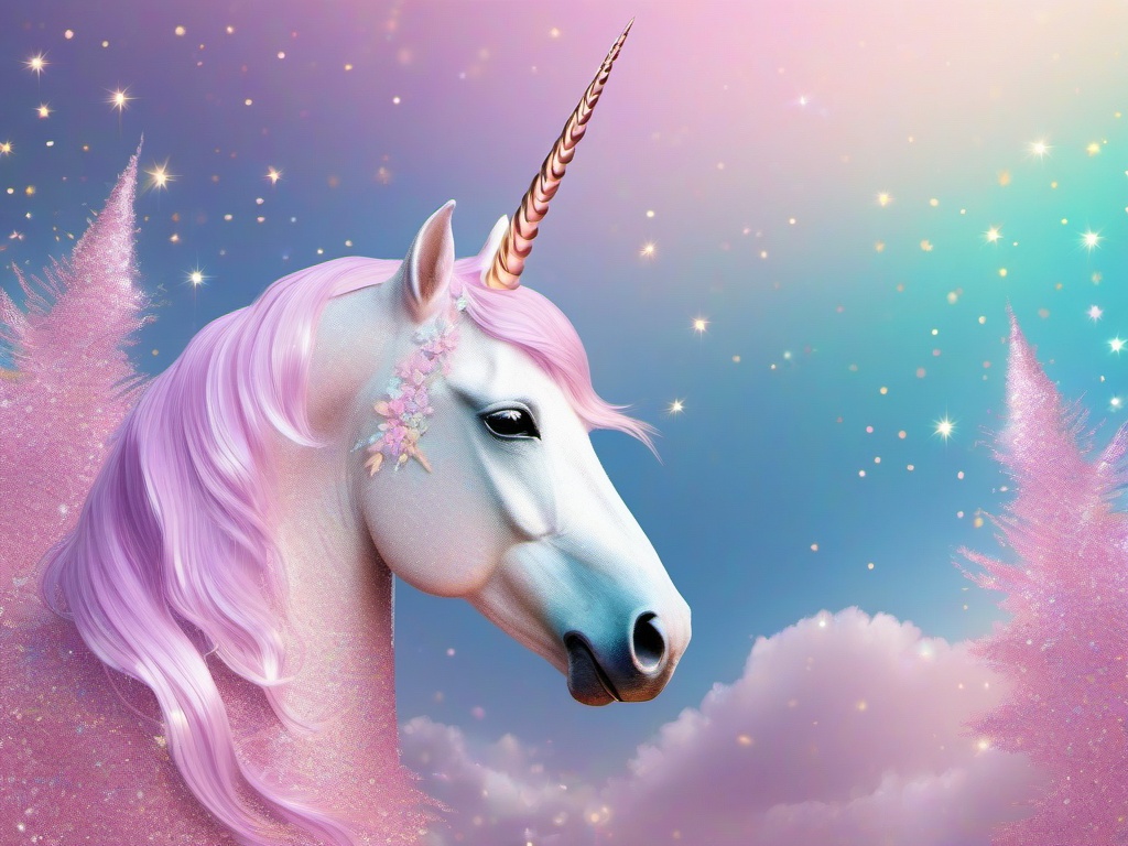 Glitter Pastel Unicorn Wallpaper  