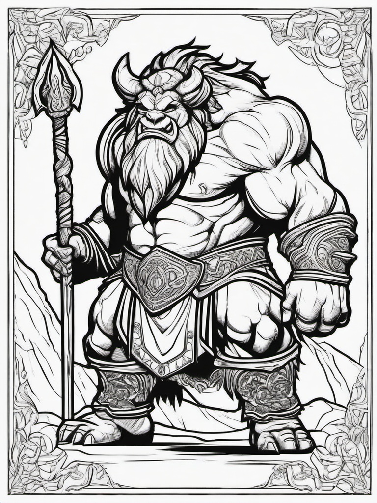 Ogre Coloring Pages - Large and Brutish Monster of Legend  minimal black outline printable sheet, coloring page